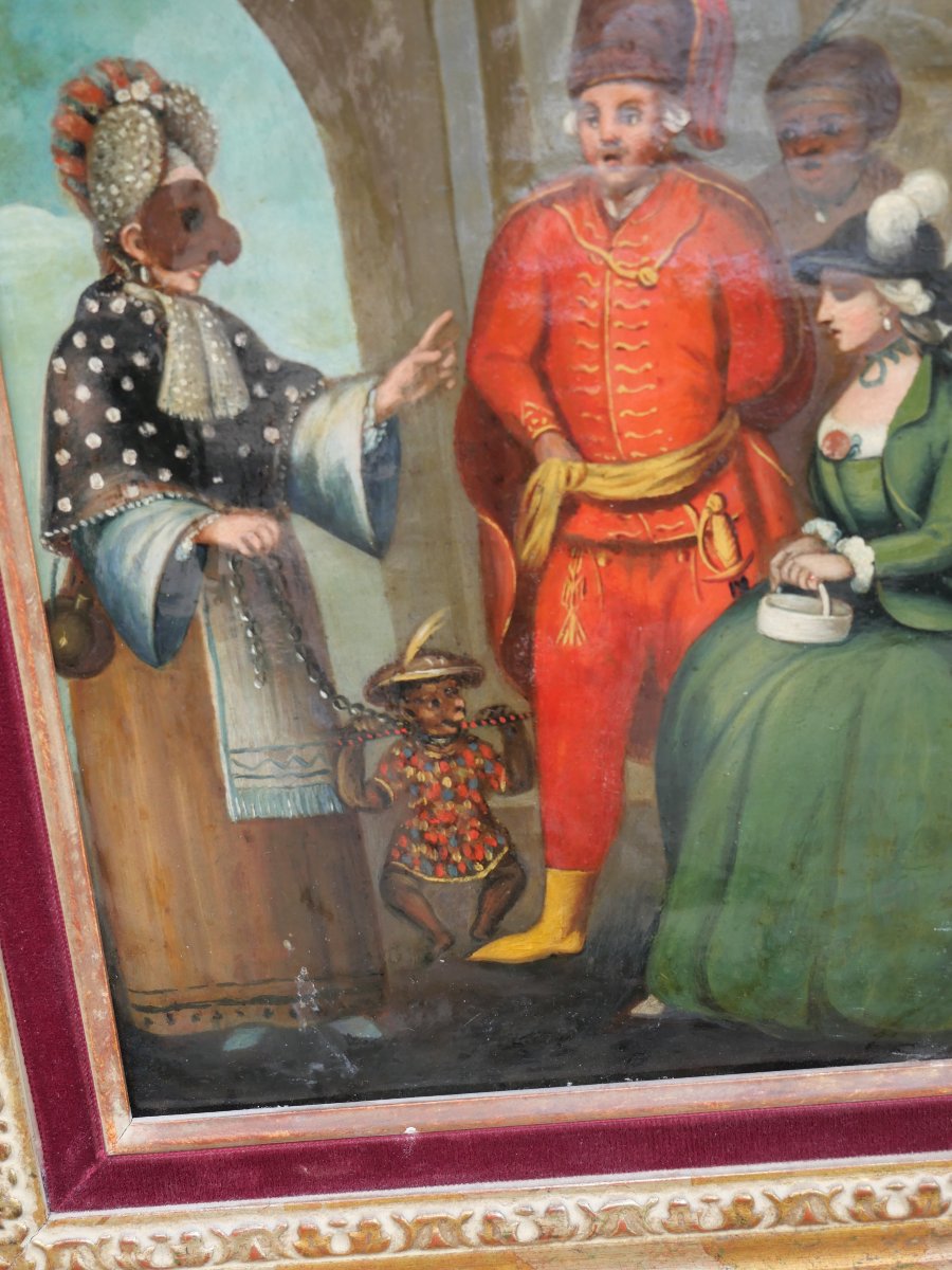 Paire de huile sur cuivre dans le gout de Pietro Longhi-photo-2