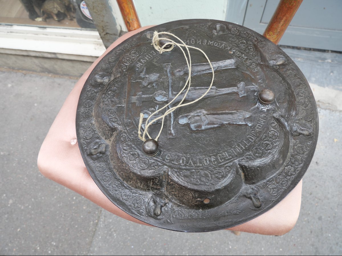 Plat Russe en bronze patiné XIXe -photo-1