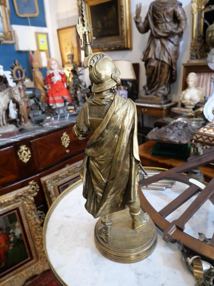 Large Gilt Bronze Warrior, Late 19th Century-photo-2
