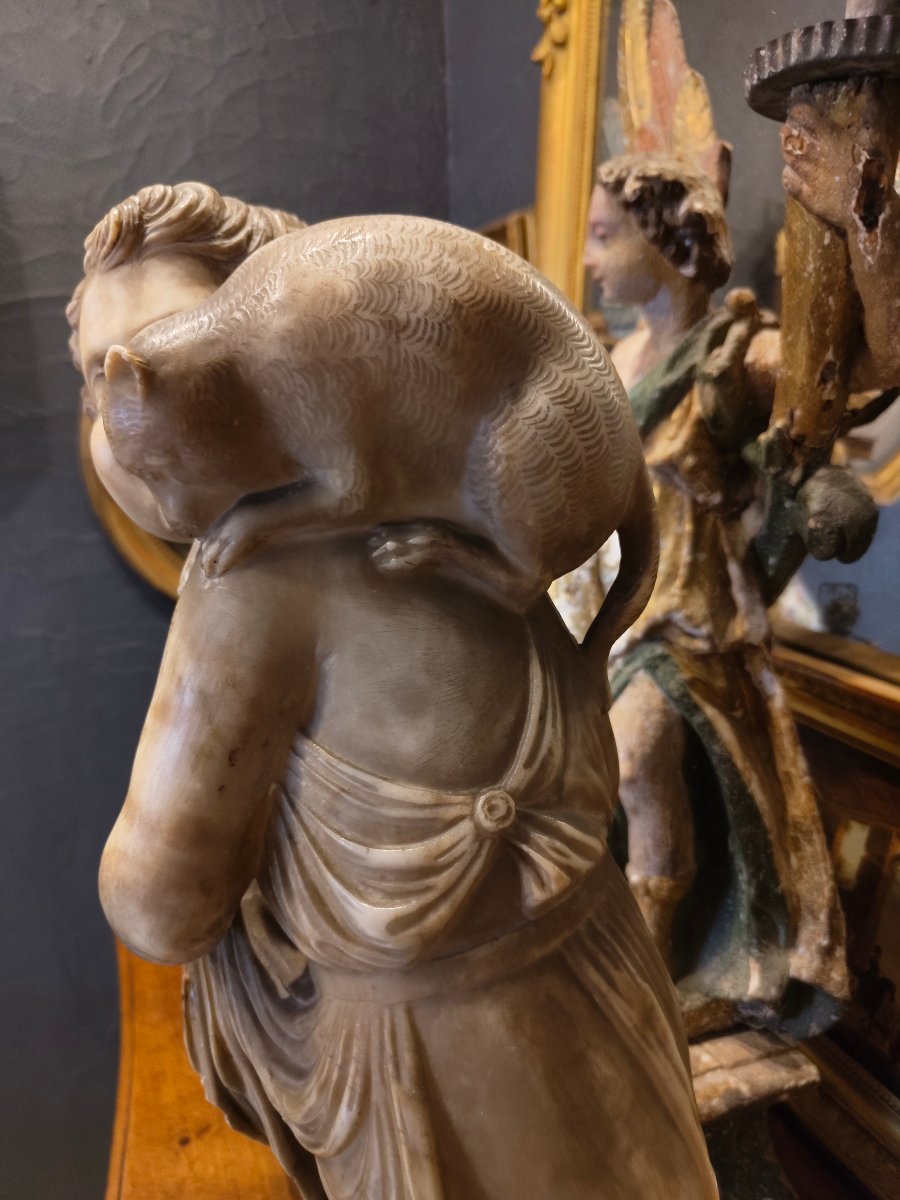 19th-century Alabaster Cherub-photo-4