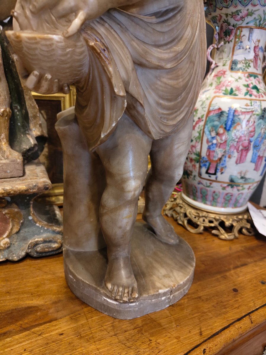 19th-century Alabaster Cherub-photo-1