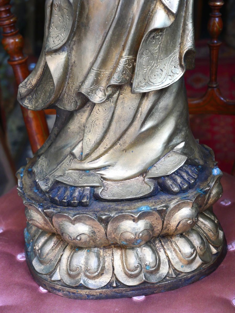 Guanyin en bronze doré -photo-3