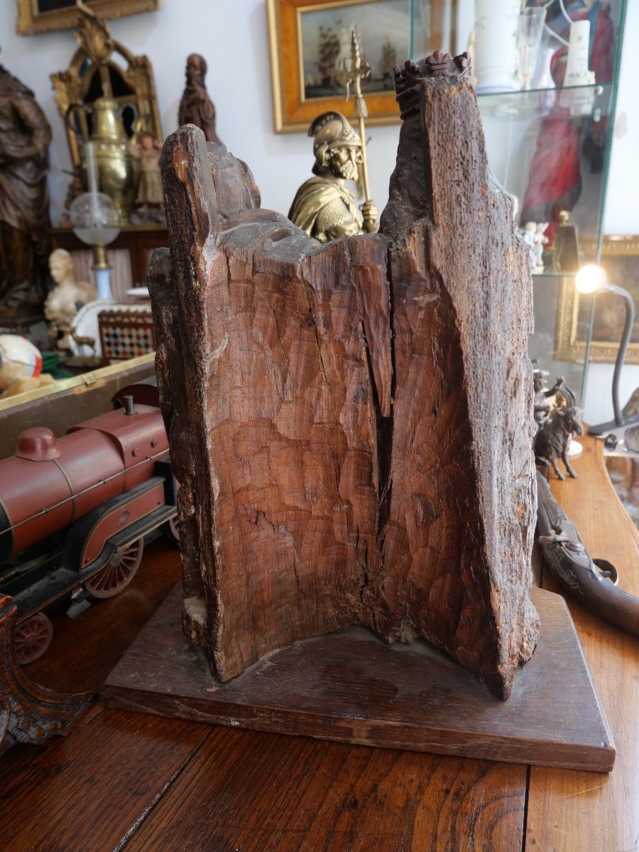 Ste Anne trinitaire bois sculpté du 17e-photo-3