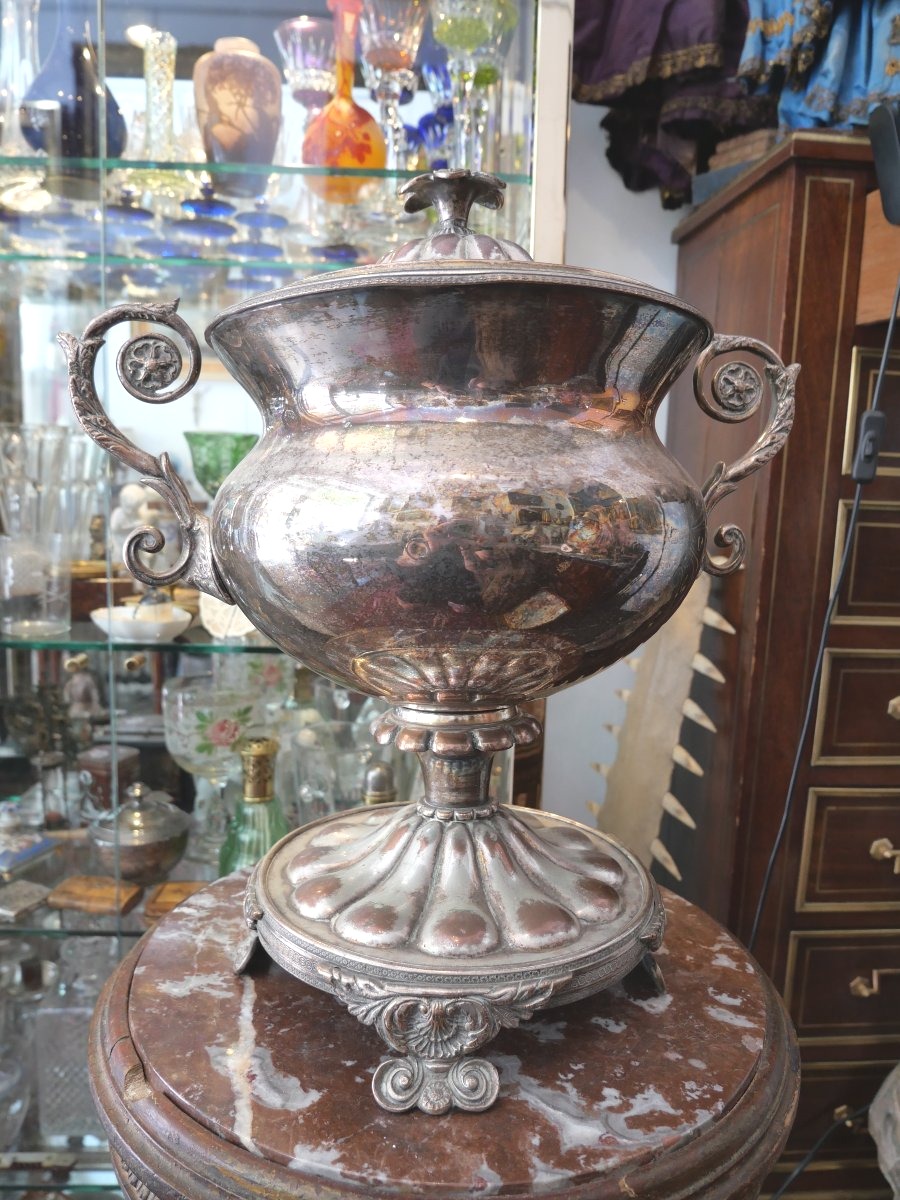 19th-century Silver-plated Metal Samovar -photo-4