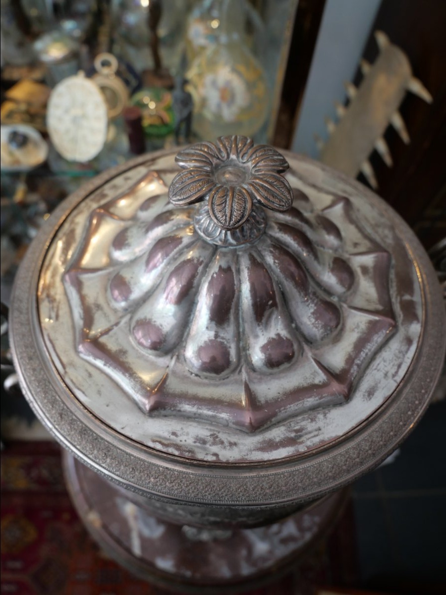 19th-century Silver-plated Metal Samovar -photo-1