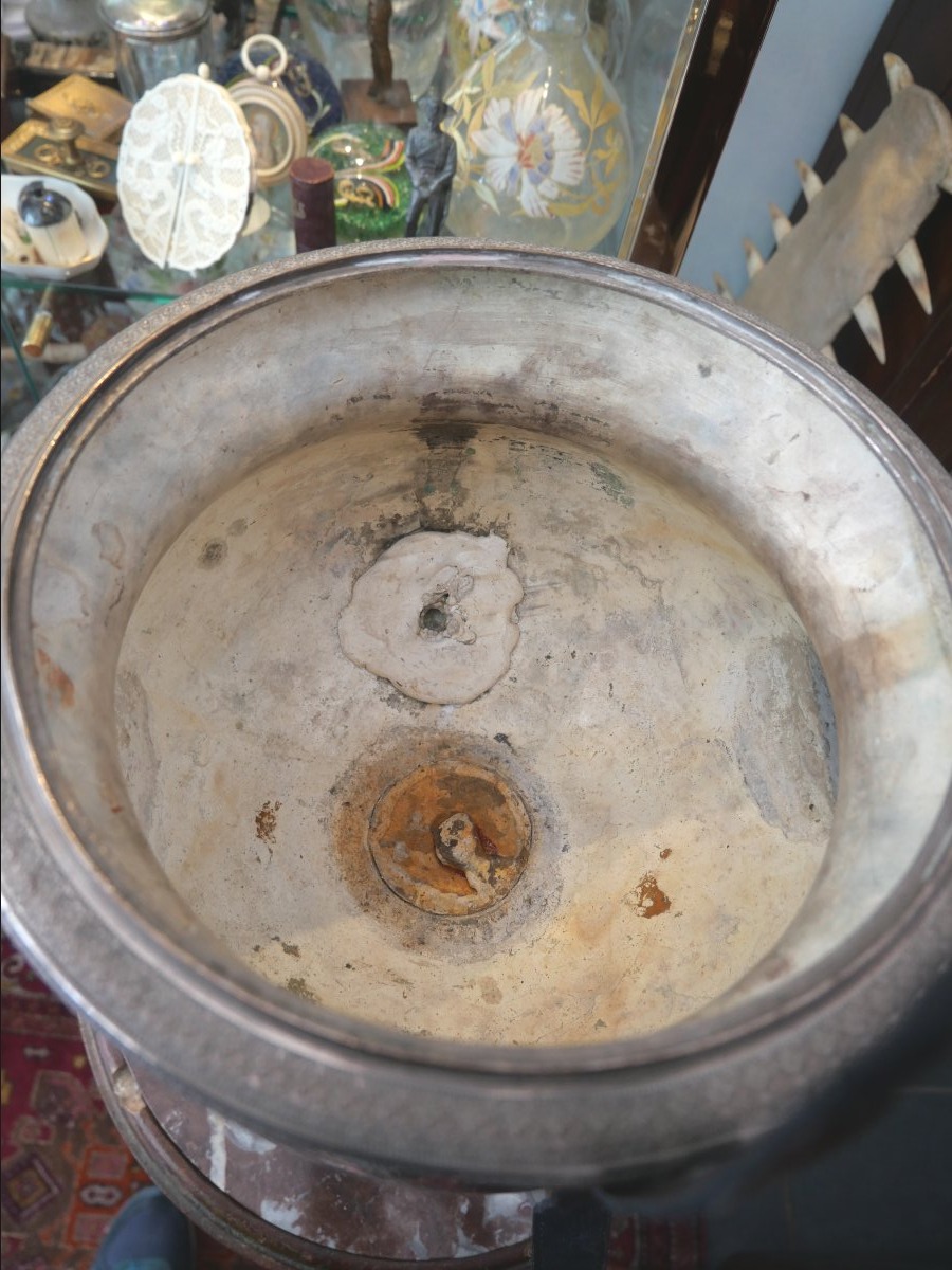 19th-century Silver-plated Metal Samovar -photo-2