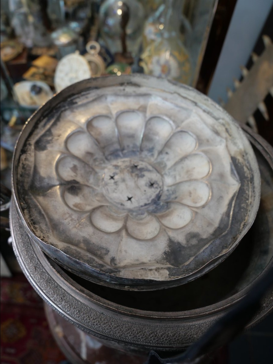 19th-century Silver-plated Metal Samovar -photo-3