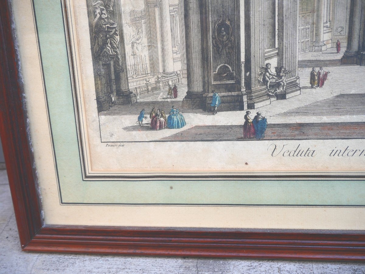 Vue de l'intérieur de la basilique st pierre de Rome XVIIIe-photo-2