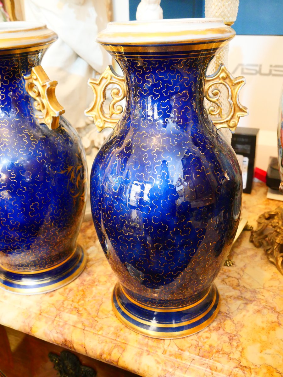 Paire de vases en porcelaine personnages chinois 19e-photo-3