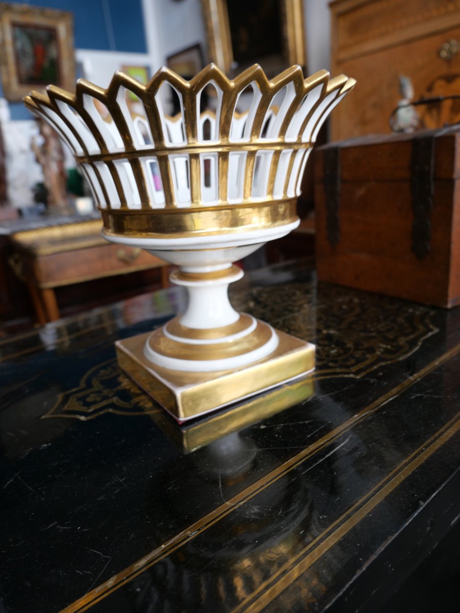 Coupe en porcelaine de Paris XIXe -photo-3