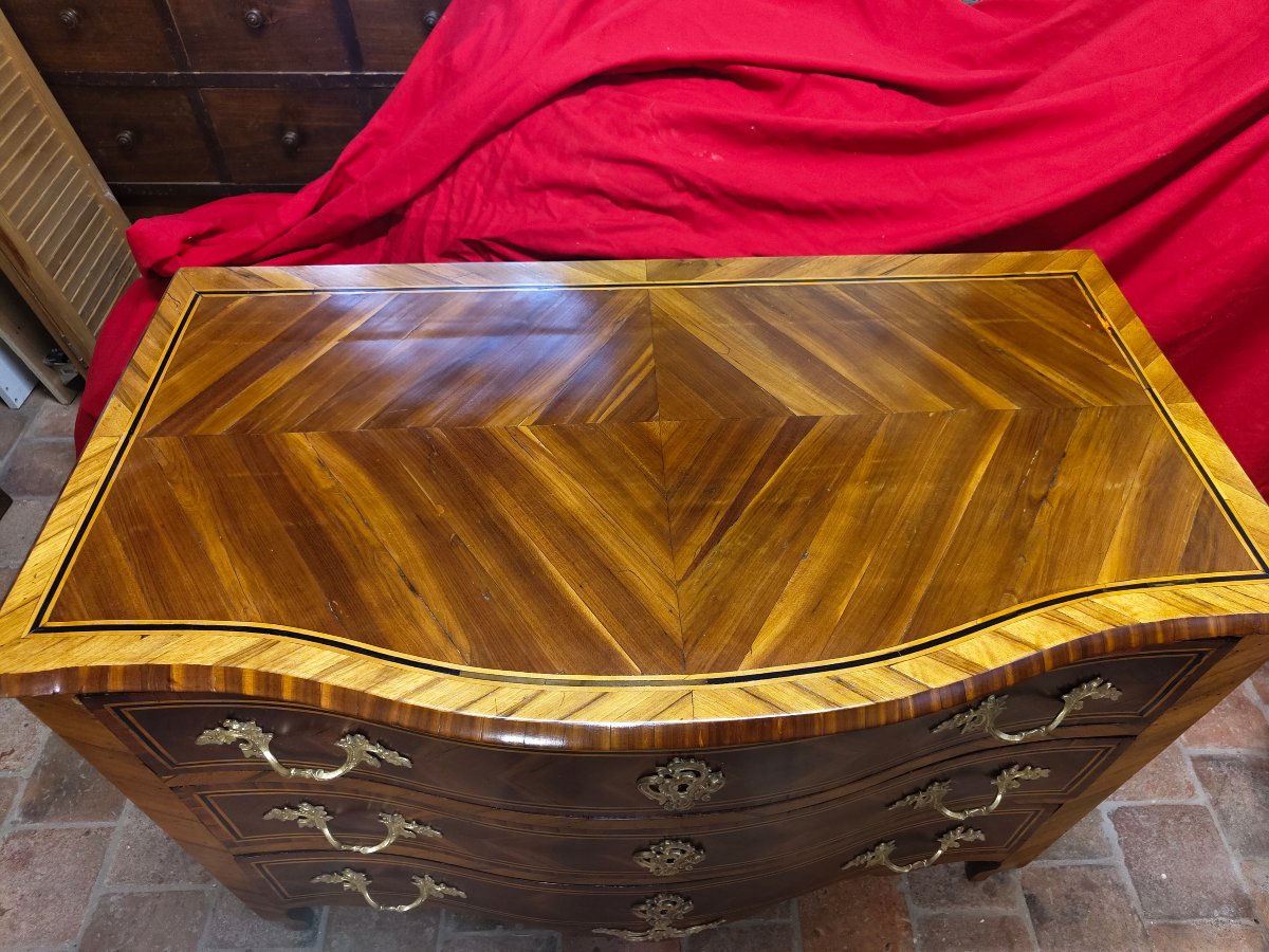 Commode louis XV placage 18e-photo-2