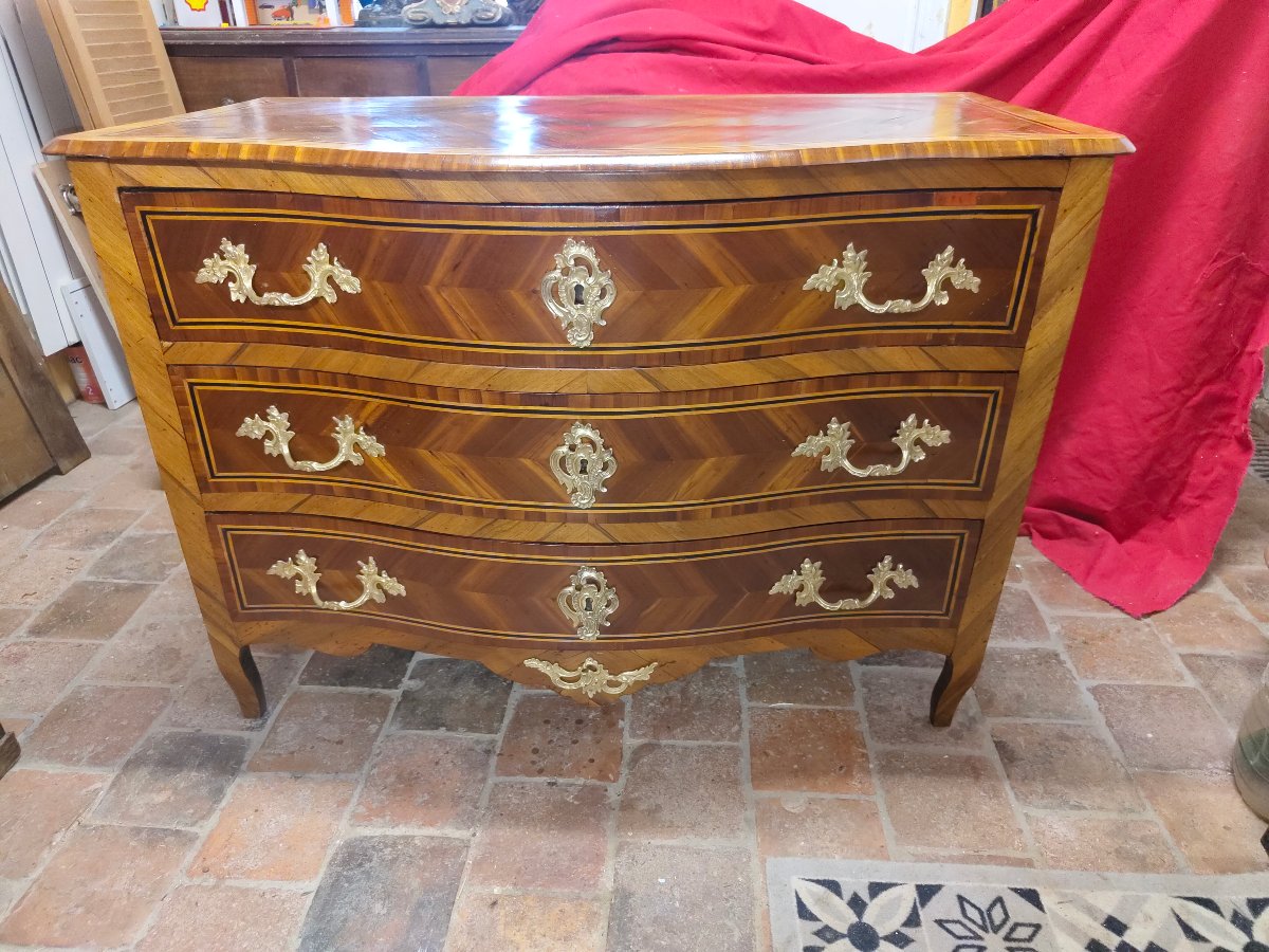 Commode louis XV placage 18e-photo-3