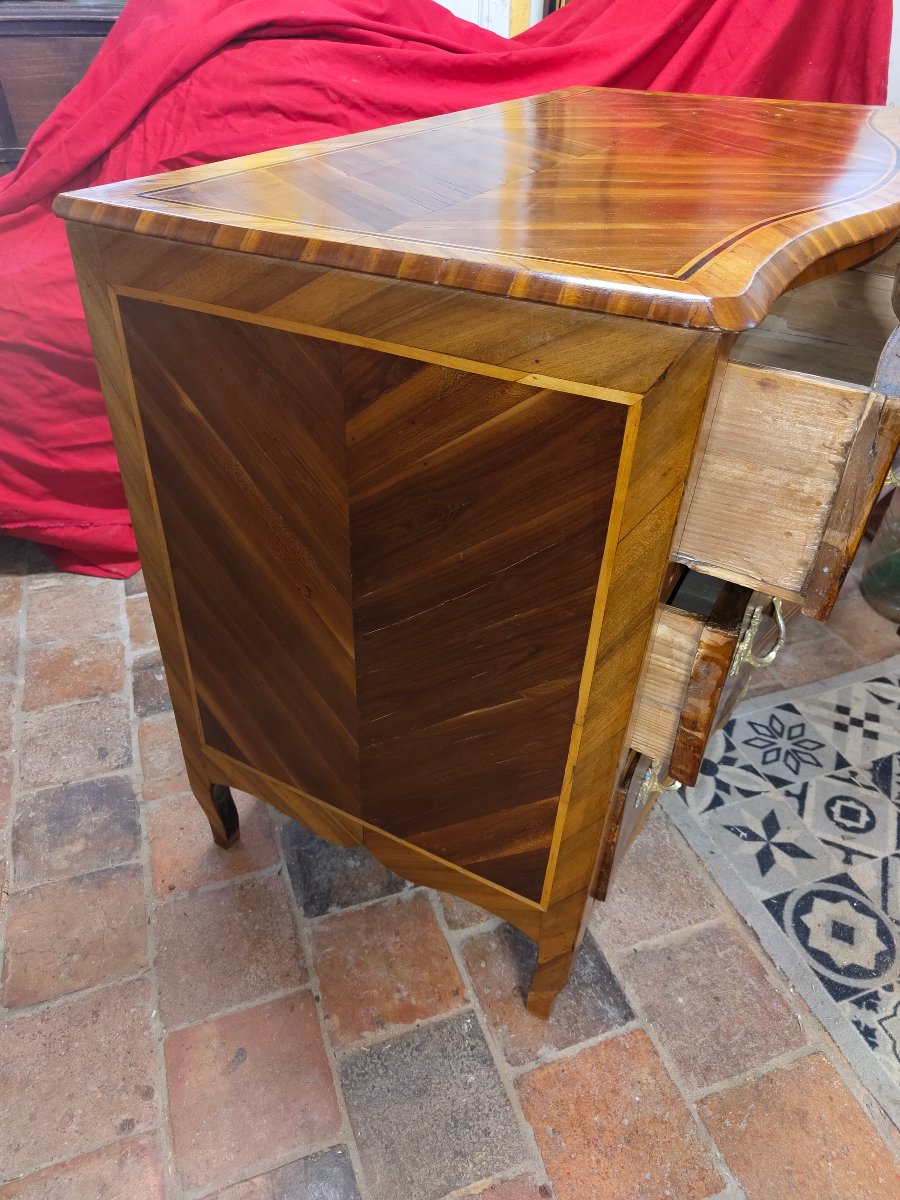 Commode louis XV placage 18e-photo-4