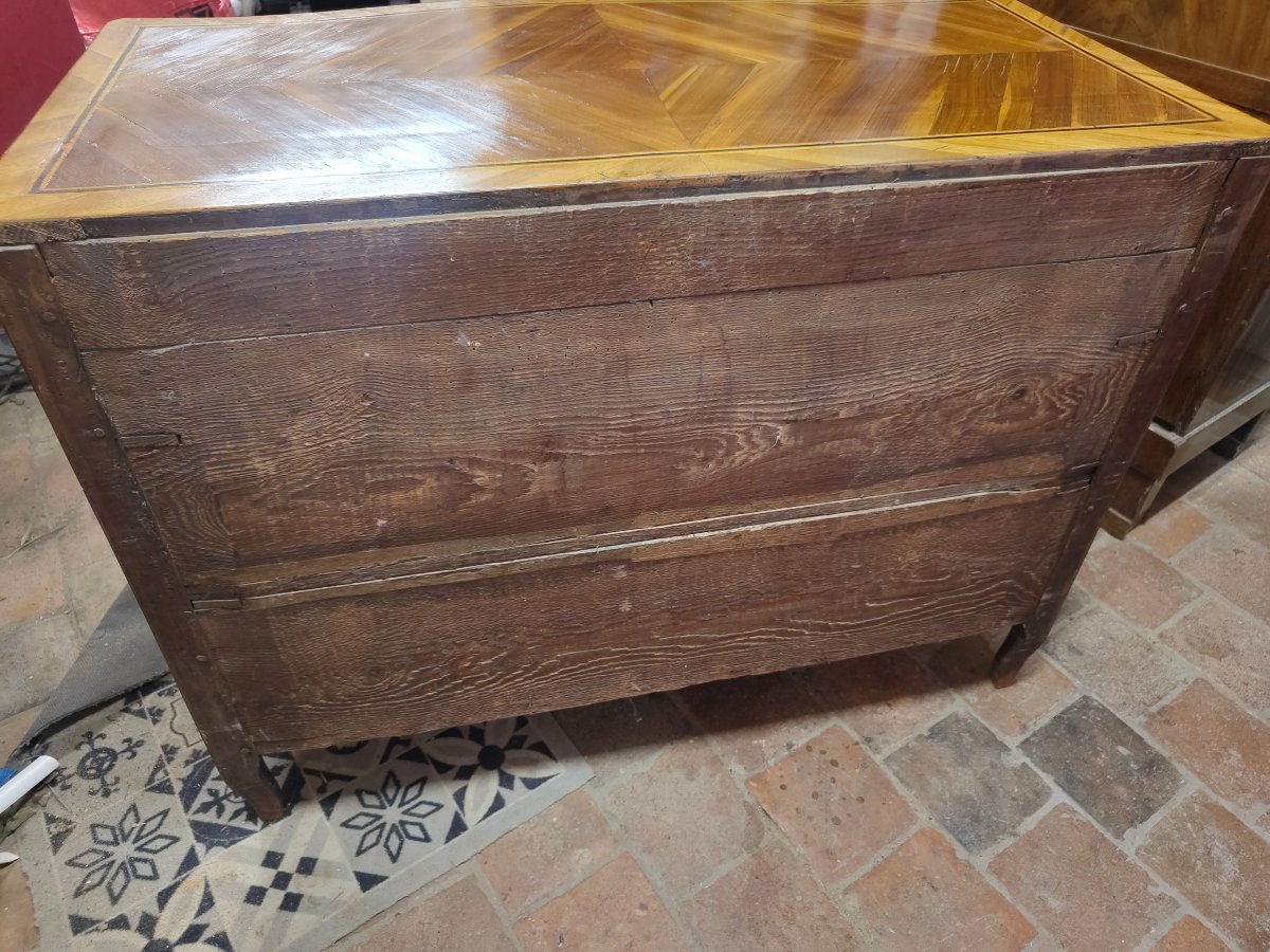 Commode louis XV placage 18e-photo-2
