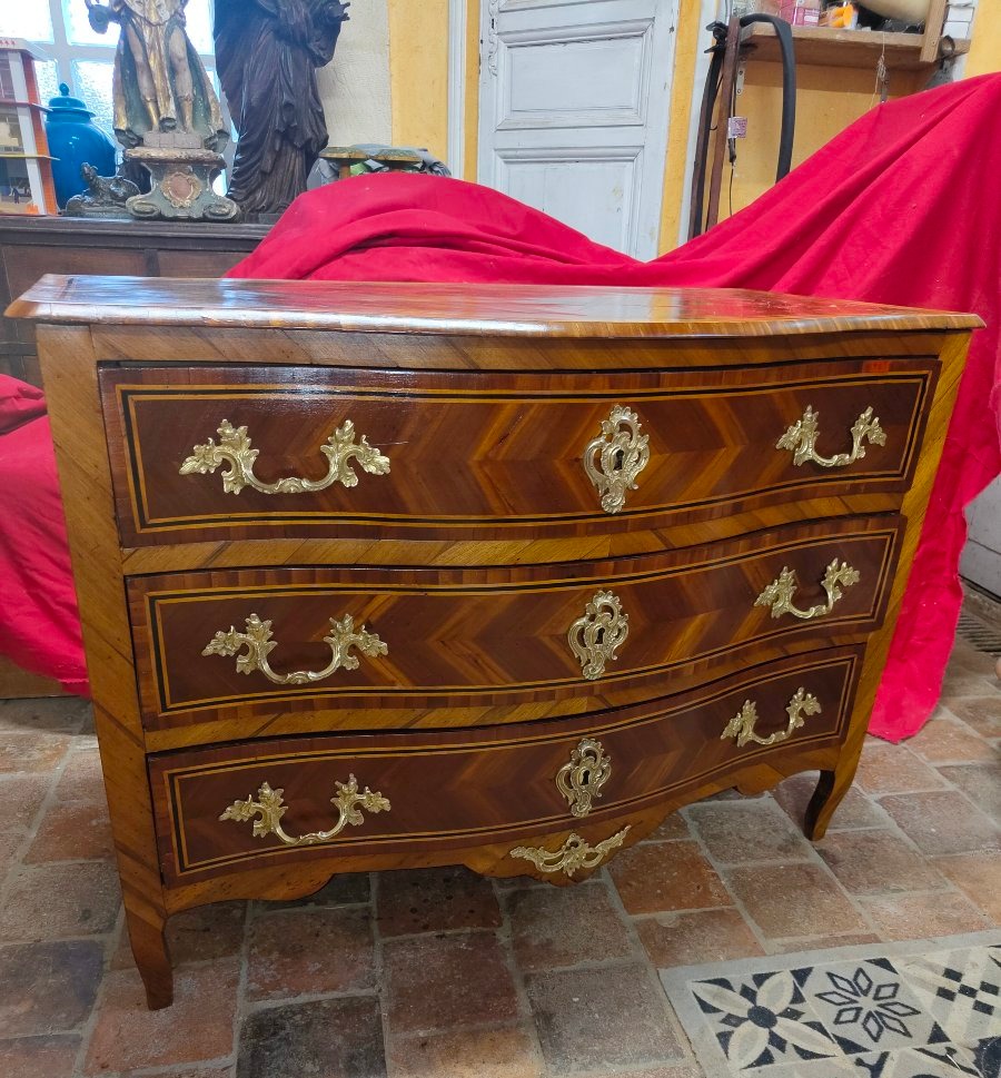 Commode louis XV placage 18e