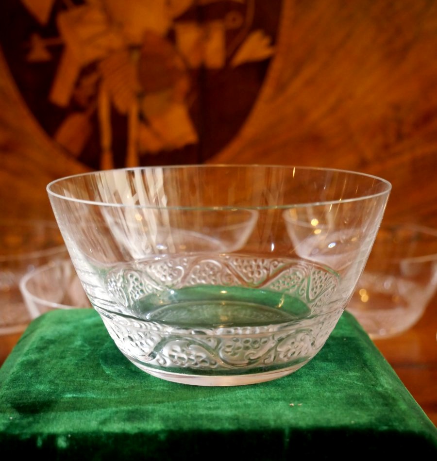 Ensemble de 12 bols Lalique vignes-photo-2
