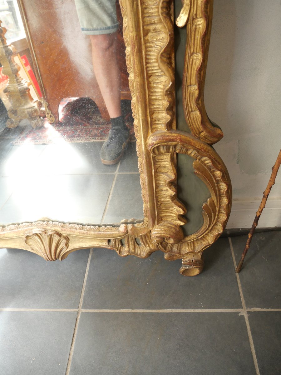 Regency-style Gilded Wooden Mirror-photo-1