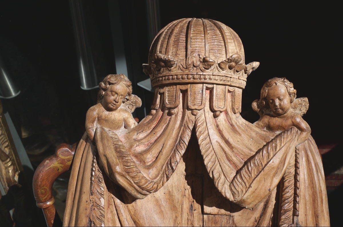 Baldaquin bois sculpté 18e-photo-3