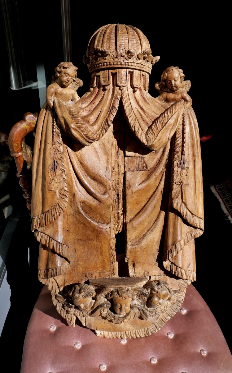 Baldaquin bois sculpté 18e