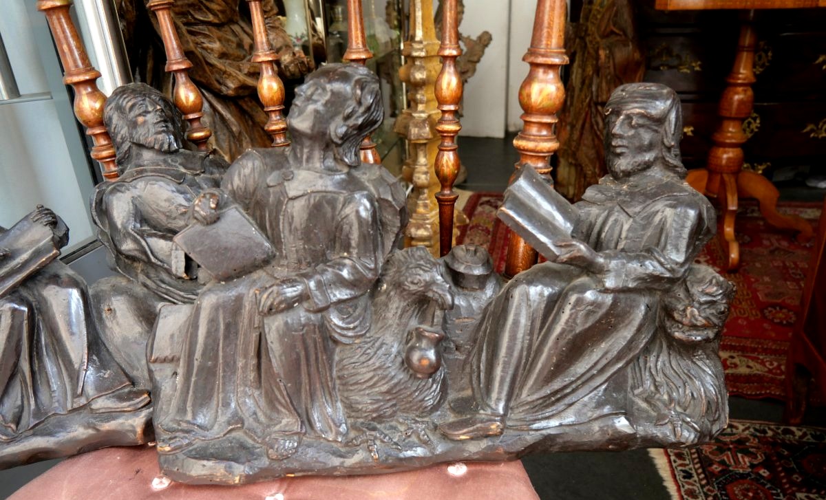 The Four Evangelists, Carved Wood, 16th Century-photo-2