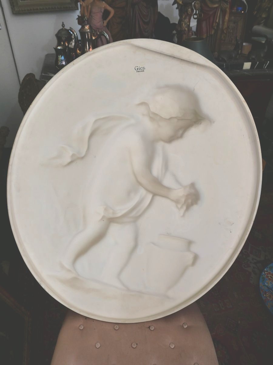 Gien Glazed Ceramic Medallion -photo-4