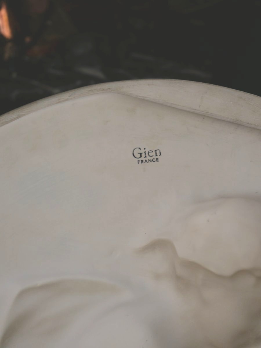 Gien Glazed Ceramic Medallion -photo-1