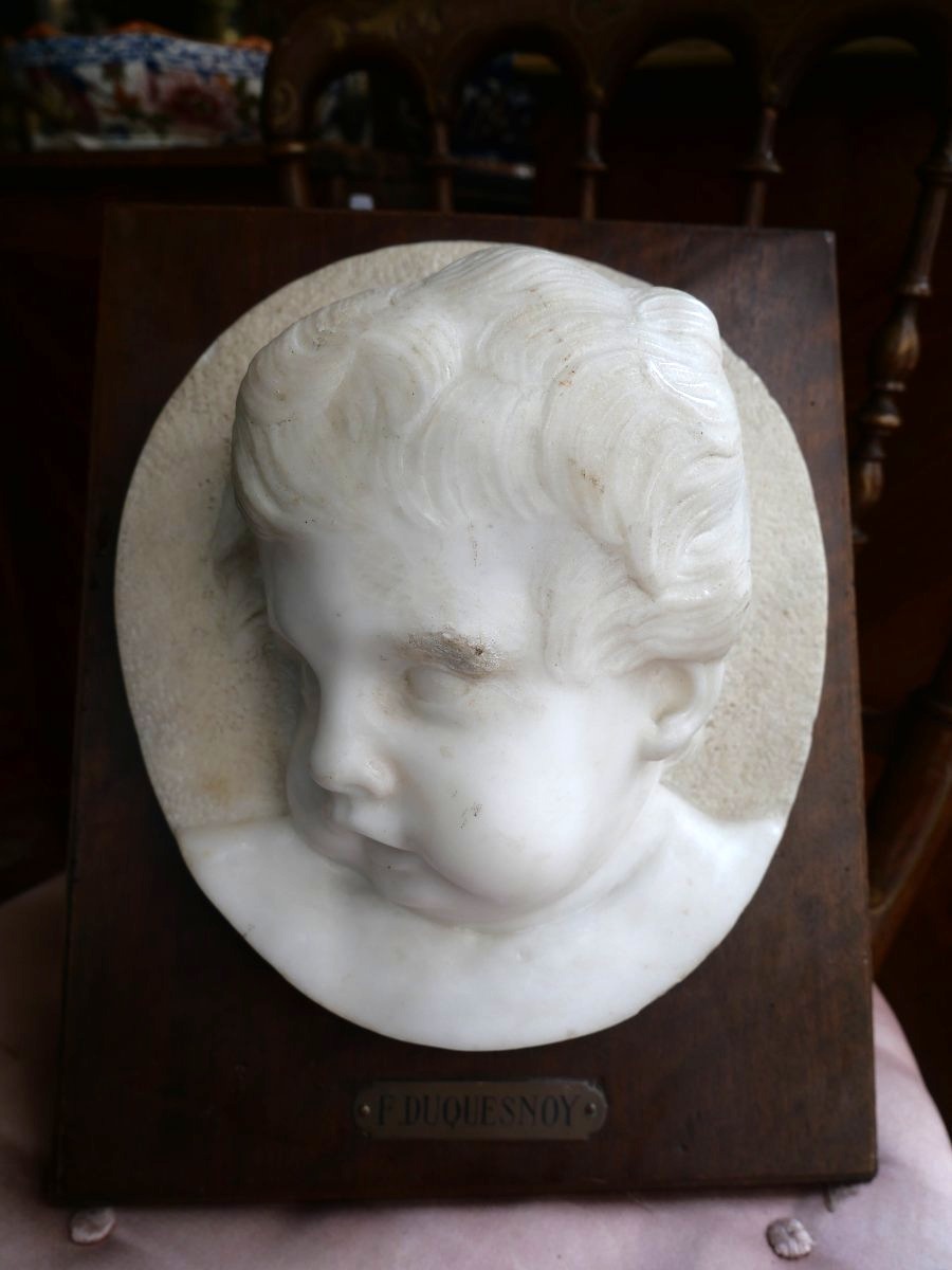 19th-century Marble Angel's Head -photo-3