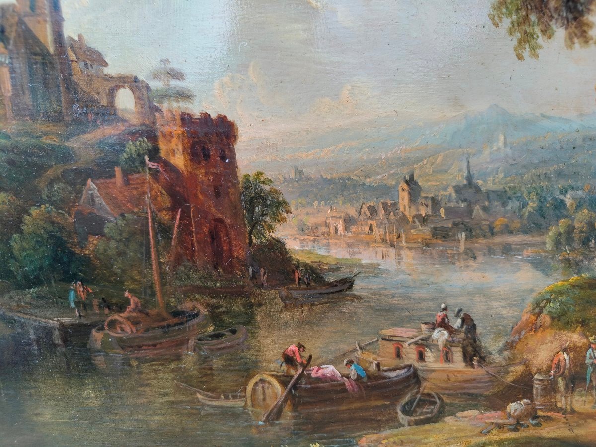 Paire de paysages Rhenan par Christian georg Schütz 18e-photo-3