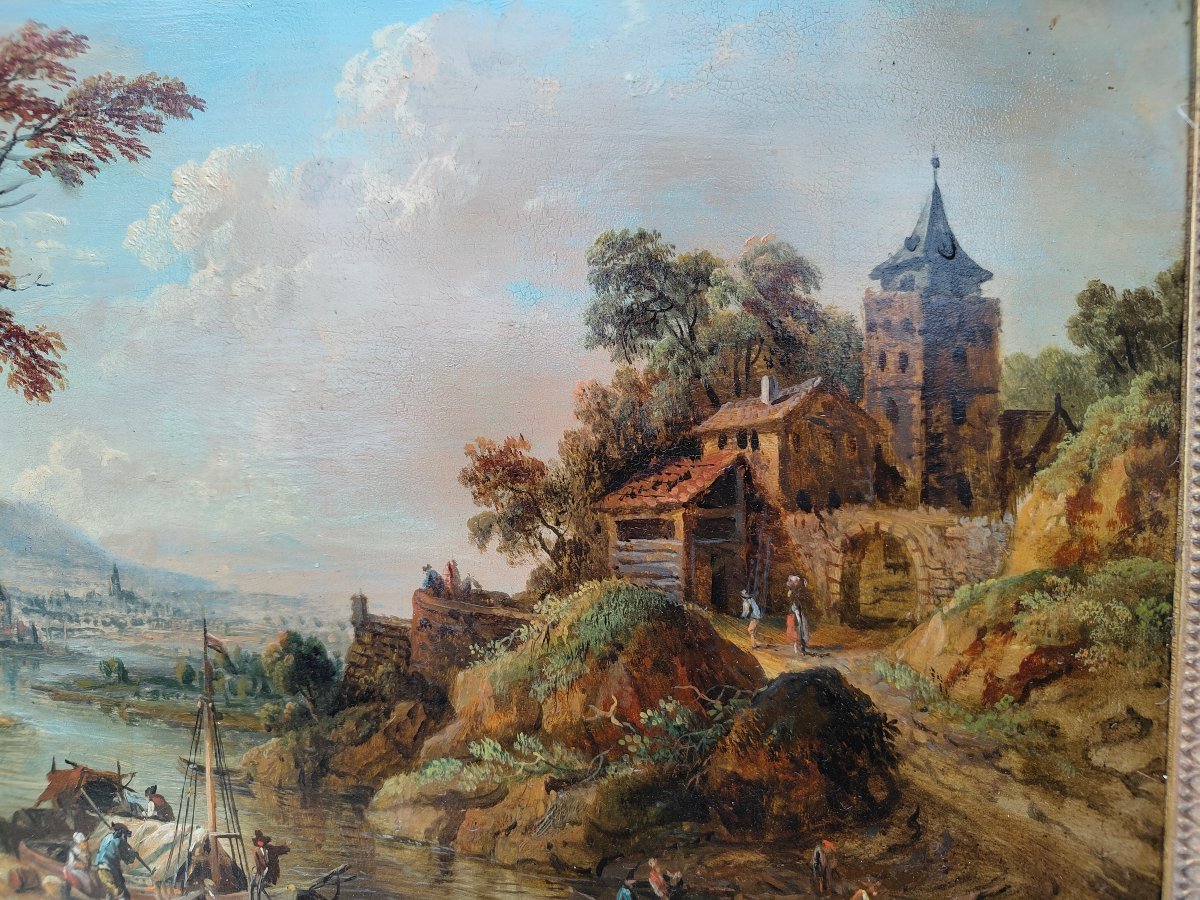 Paire de paysages Rhenan par Christian georg Schütz 18e-photo-1
