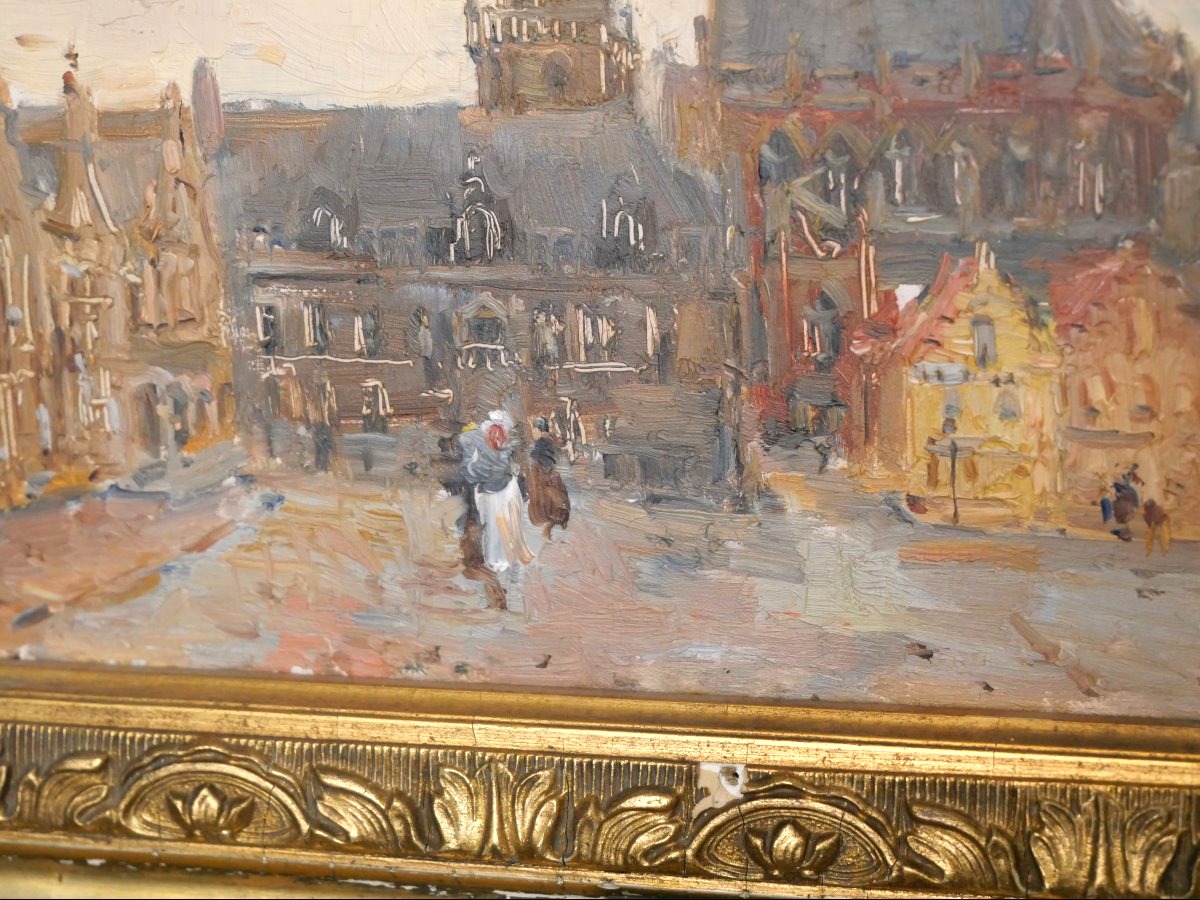Huile sur panneau de Lucien Frank fin du 19e-photo-3