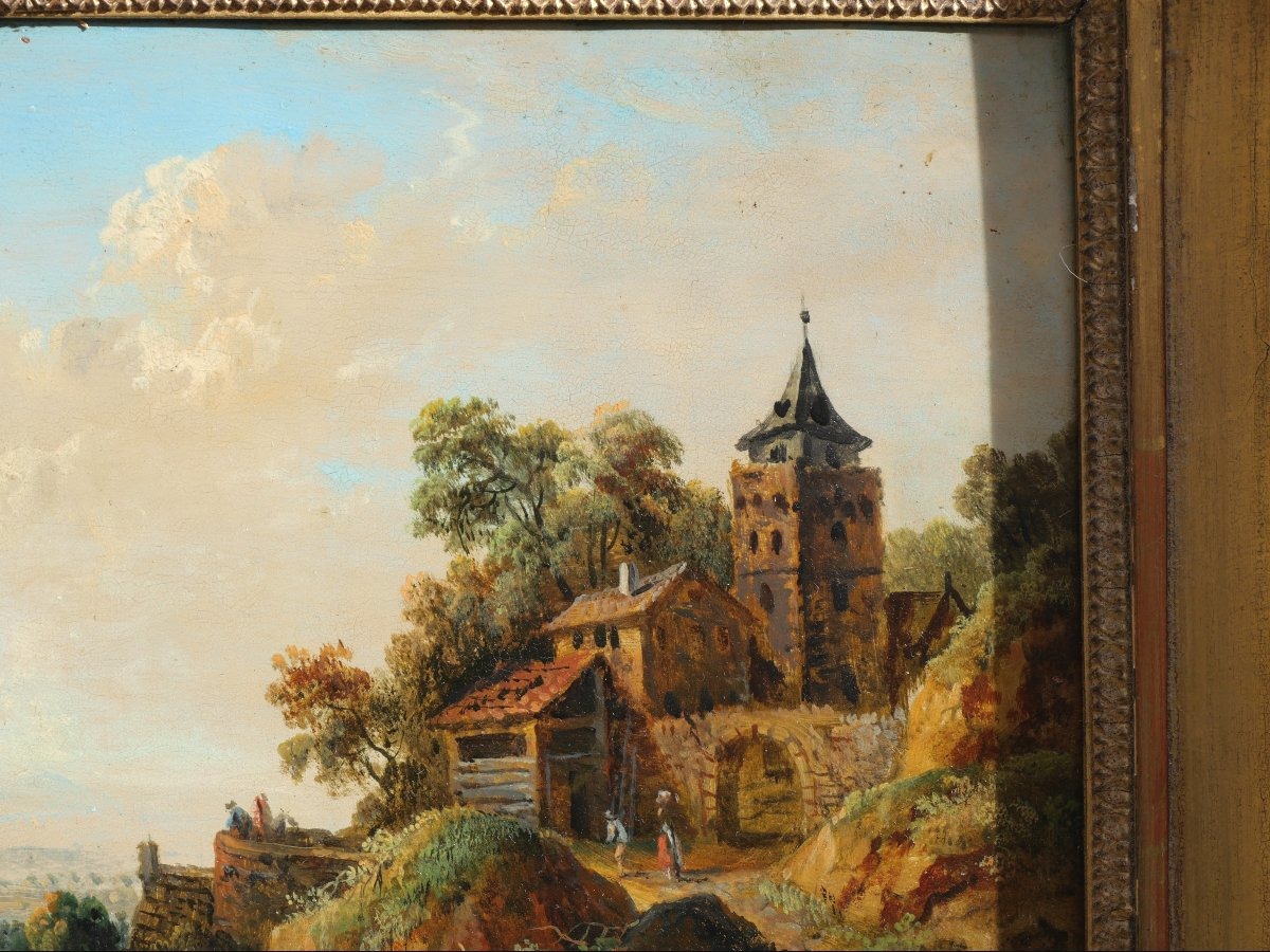 Paire de paysages par Christian Georg Shutz fin du 18e-photo-2