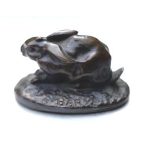 Bronze Rabbit Signed Barye