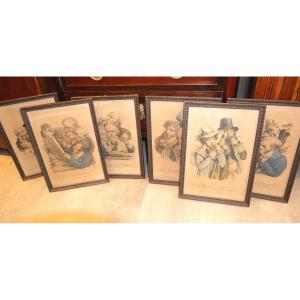 Suite Of 6 Engravings By Boilly 19th