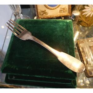Fourchette argent famille Cassan de Floyrac 18e