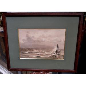 aquarelle de Camille Renard XIXe