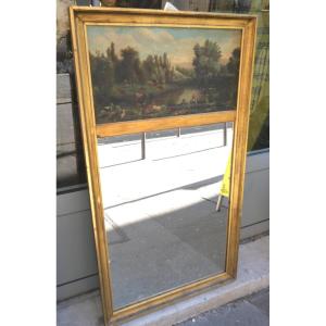 Trumeau surmonté d'une peinture 19e