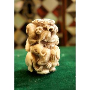 Netsuke Group Of Animals