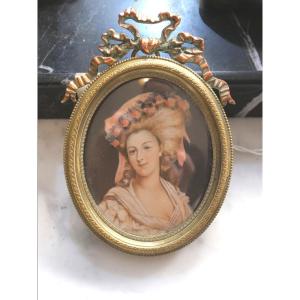 Portrait miniature de Mme de Lamballe  19e