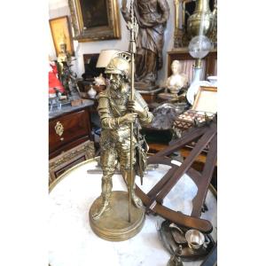 Grand guerrier en bronze doré fin du XIXe