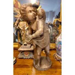 19th-century Alabaster Cherub