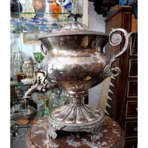 Samovar en métal argenté XIXe 