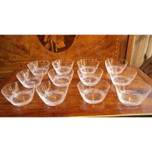 Ensemble de 12 bols Lalique vignes