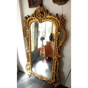 Miroir en bois doré Régence