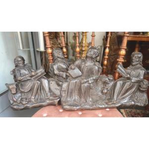 The Four Evangelists, Carved Wood, 16th Century
