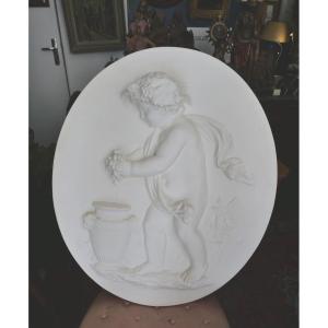 Médaillon en céramique vernissée Gien