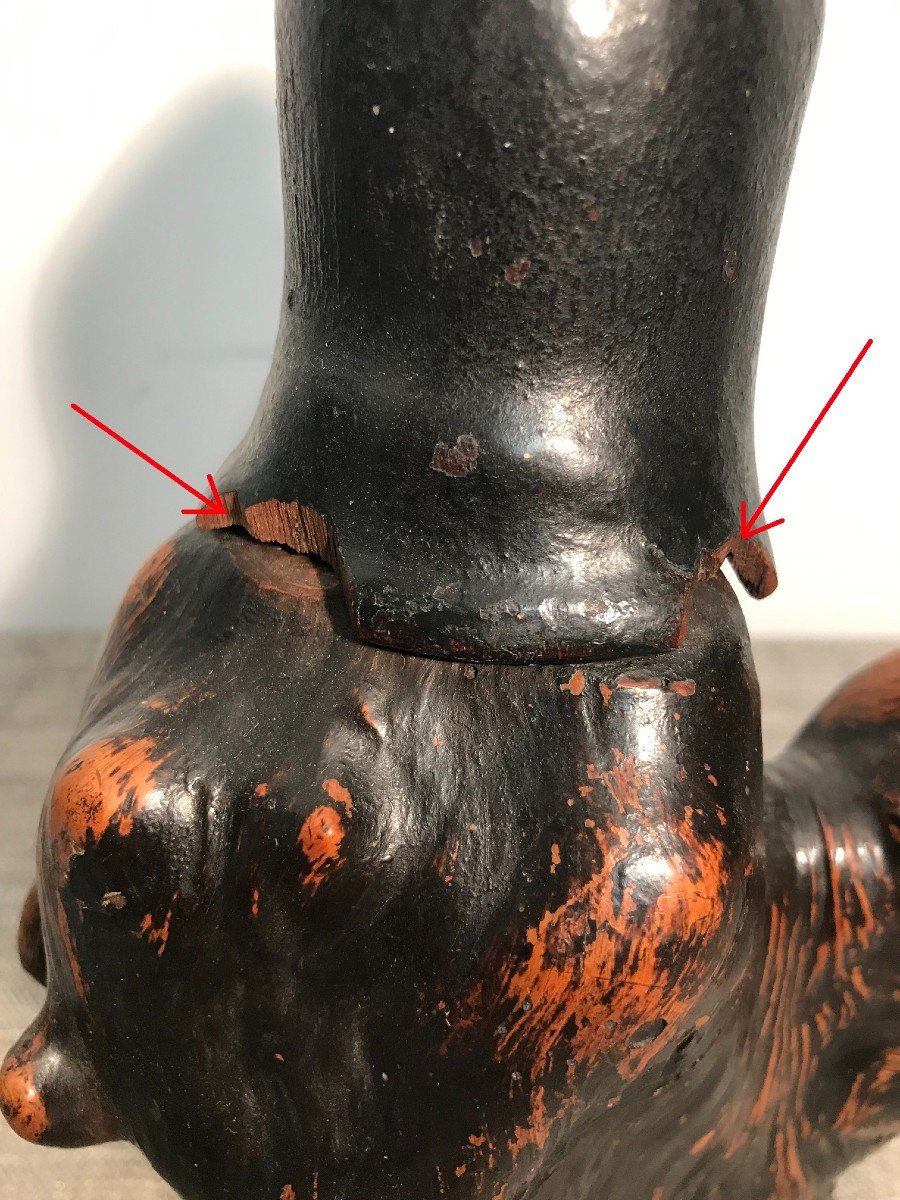 Chine divinité en bois sculpté XVIIIème siècle-photo-7