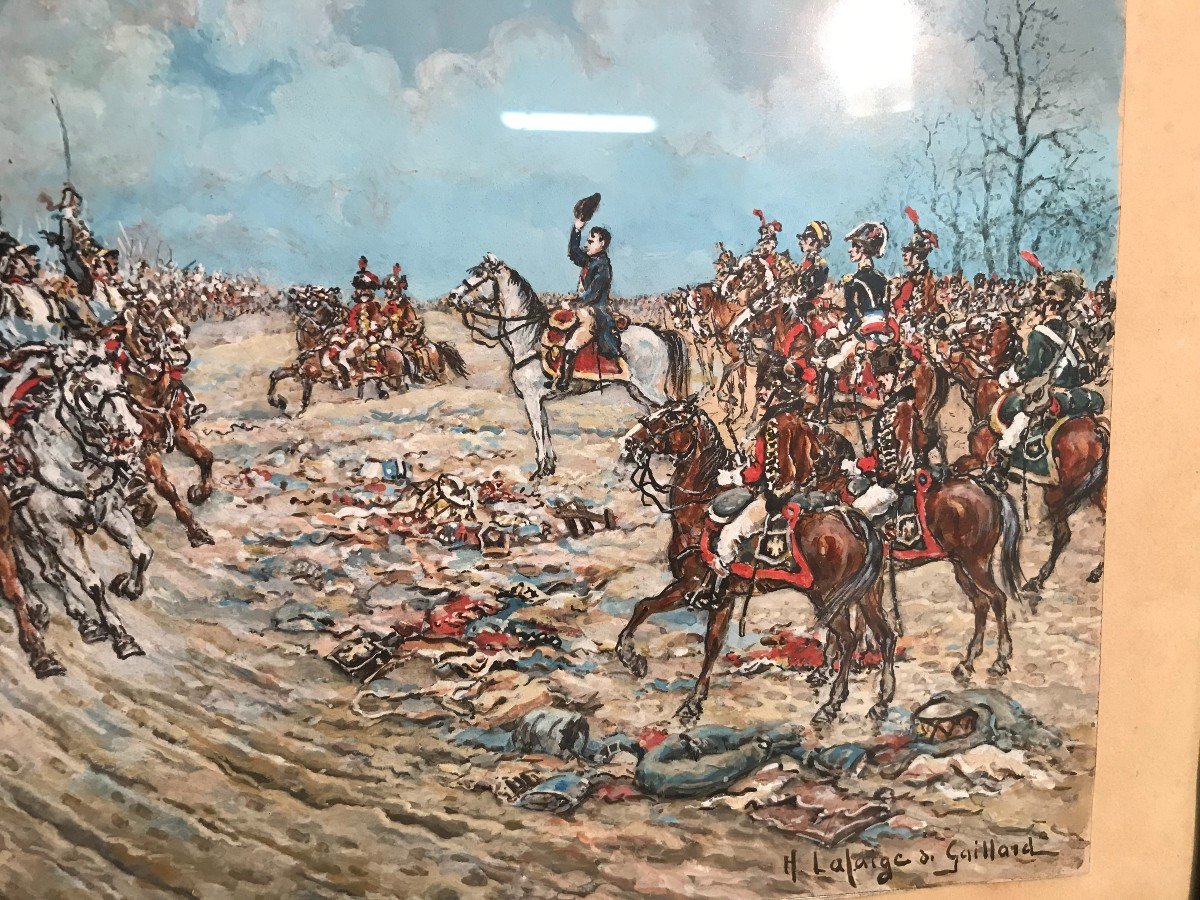 Gouache Napoleon 1st Battlefields XIXth Century-photo-4