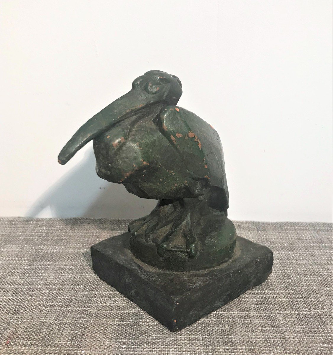 Charles Artus Terracotta Pelican Dated 1925 Art Deco Period-photo-1