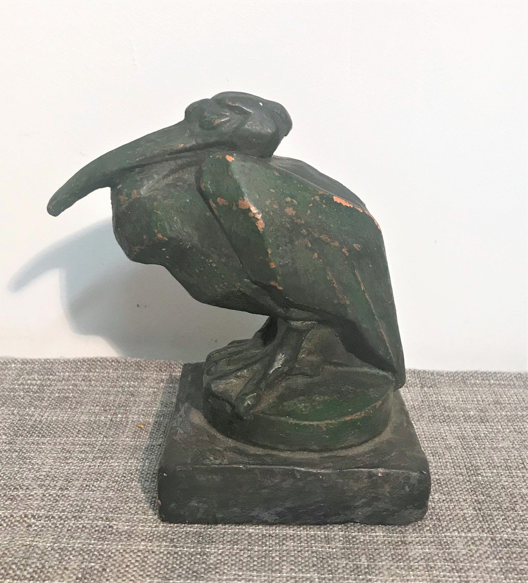 Charles Artus Terracotta Pelican Dated 1925 Art Deco Period-photo-2