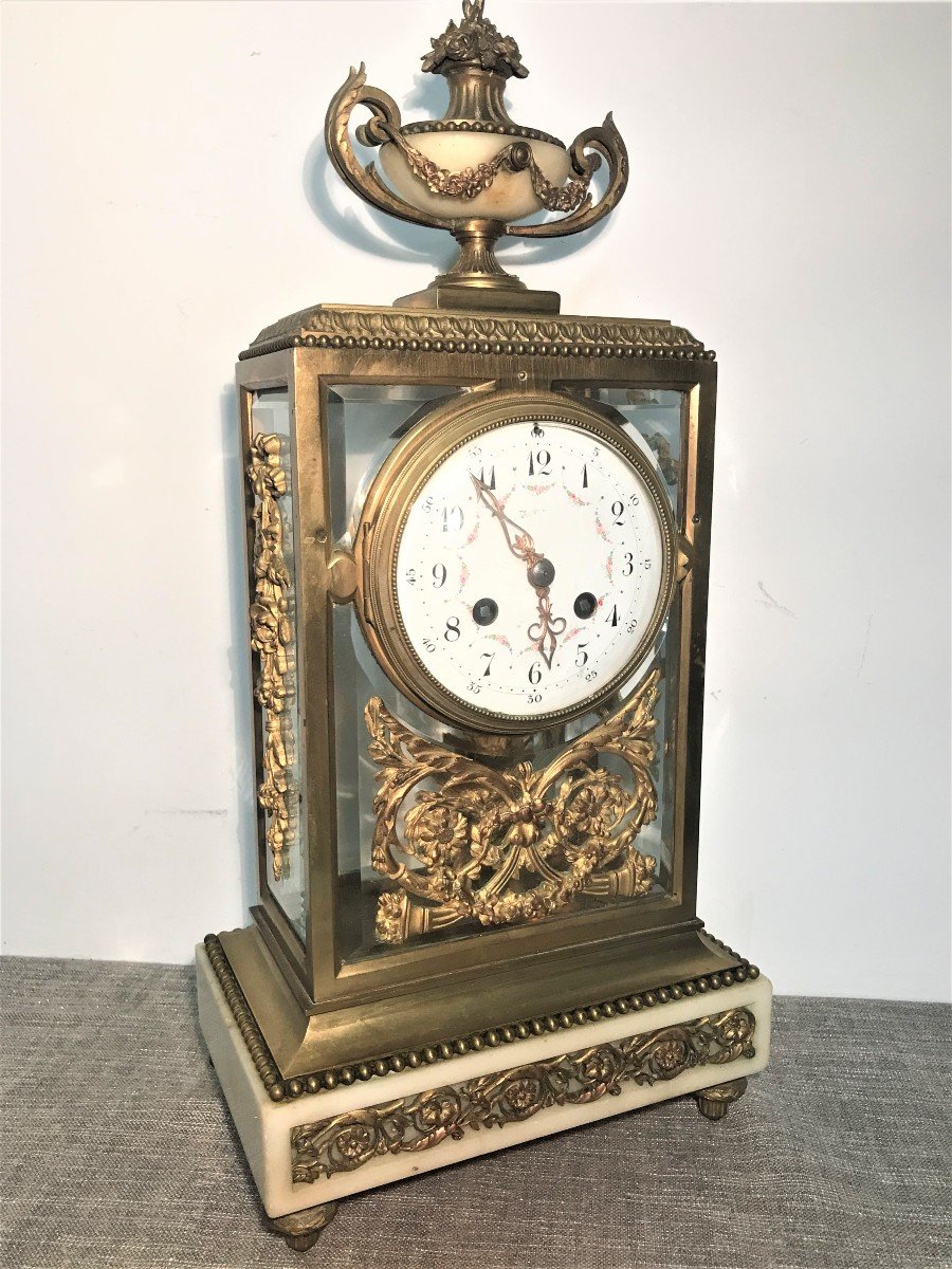 19th Century Louis XVI Style Cage Clock-photo-3